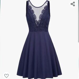 Grace Karin Blue Fit and Flare Cocktail Dress